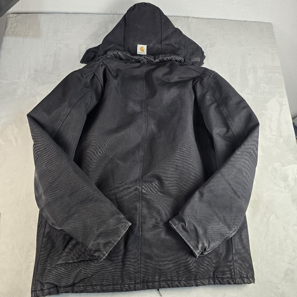 Vintage Carhartt Chore Jacket CO3 BLK Snap Hood USA Men’s Size 54 Tall - Picture 2 of 12